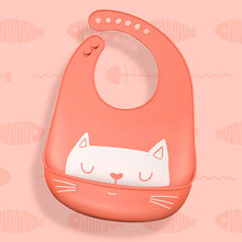 Load image into Gallery viewer, Baby Bibs Washable Infant Feeding Baby Food Grade Silicone cartoon Cute Bib Adjustable Bib Newborn Baby Bib Multicolor