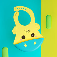 Load image into Gallery viewer, Baby Bibs Washable Infant Feeding Baby Food Grade Silicone cartoon Cute Bib Adjustable Bib Newborn Baby Bib Multicolor
