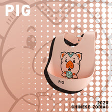 Load image into Gallery viewer, Baby Bibs Washable Infant Feeding Baby Food Grade Silicone cartoon Cute Bib Adjustable Bib Newborn Baby Bib Multicolor