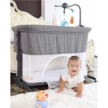 Load image into Gallery viewer, Mumsmile European Style Baby Bed Multifunctional Newborn Solid Wood Bedside Crib Portable Splicable With Mosquito Net storagebag
