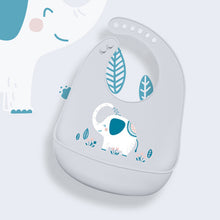Load image into Gallery viewer, Baby Bibs Washable Infant Feeding Baby Food Grade Silicone cartoon Cute Bib Adjustable Bib Newborn Baby Bib Multicolor
