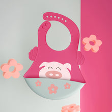 Load image into Gallery viewer, Baby Bibs Washable Infant Feeding Baby Food Grade Silicone cartoon Cute Bib Adjustable Bib Newborn Baby Bib Multicolor
