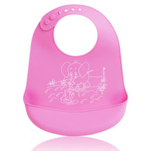 Load image into Gallery viewer, Baby Bibs Washable Infant Feeding Baby Food Grade Silicone cartoon Cute Bib Adjustable Bib Newborn Baby Bib Multicolor
