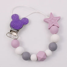 Load image into Gallery viewer, Baby Boy Girl Pacifier Holder Chain Food Grade Chew Silicone Beads Bling Bling Infant Pacifier Clip
