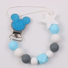 Load image into Gallery viewer, Baby Boy Girl Pacifier Holder Chain Food Grade Chew Silicone Beads Bling Bling Infant Pacifier Clip
